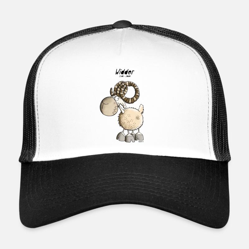 Lustiger Wilder Widder I Sternzeichen Geschenk - Trucker Cap - Weiß/Schwarz