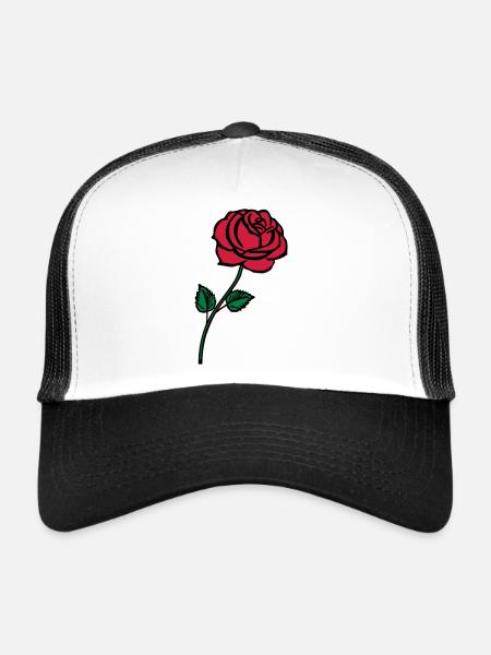 rose_002 - Casquette trucker  - blanc/noir - Devant
