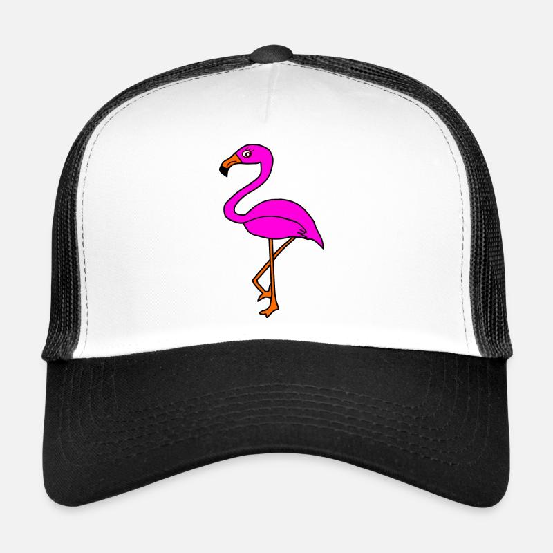 Flamingos Vogel Vögelchen Tiere Geschenk - Trucker Cap - Weiß/Schwarz
