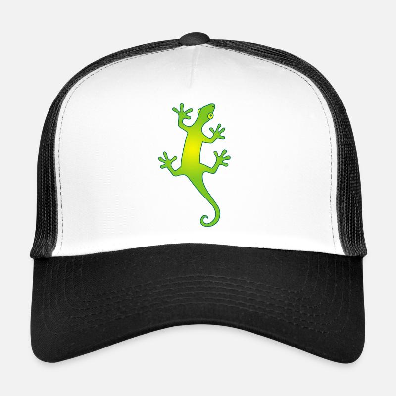 grüne und gelbe Manga-Eidechse Trucker Cap