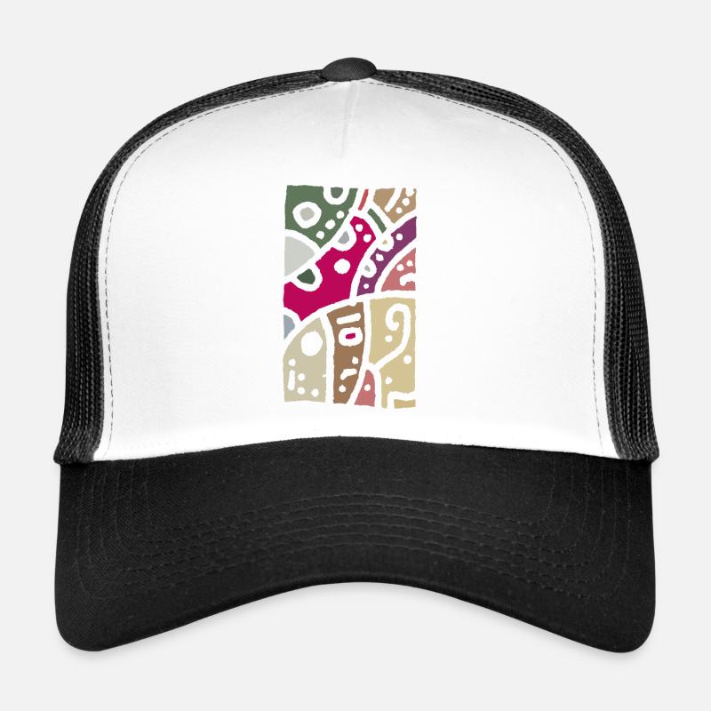 Muster Kunst - Ethno Farbe - Trucker Cap - Weiß/Schwarz