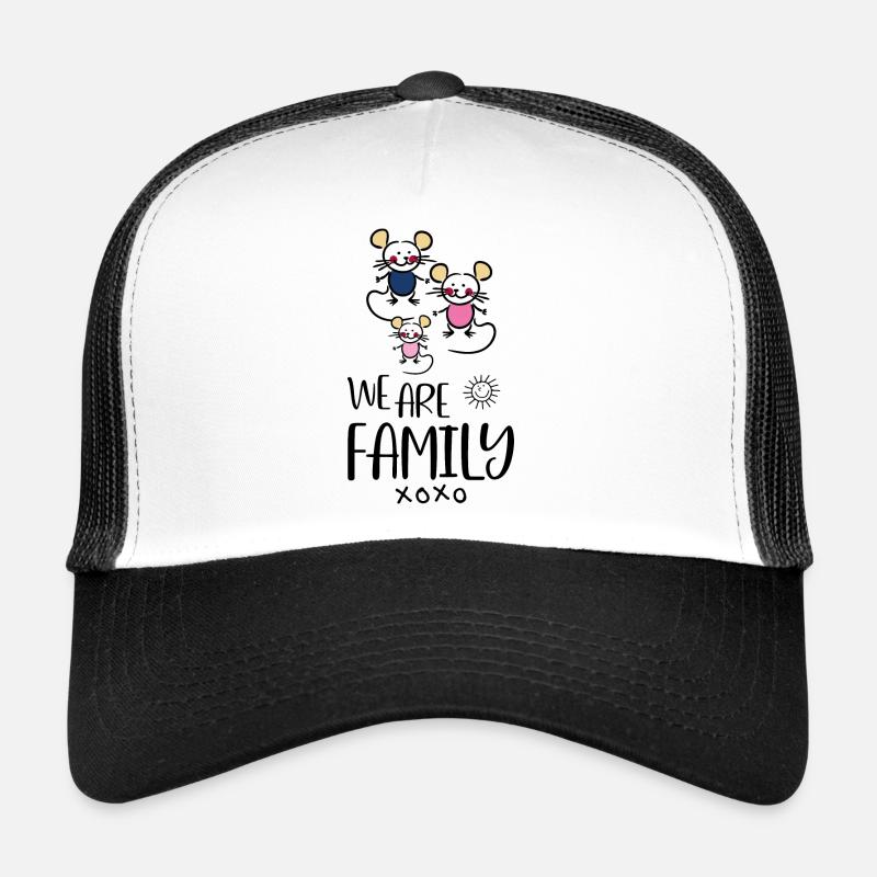 Familie - Trucker Cap - Weiß/Schwarz