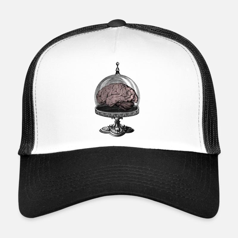 Monster Gehirn Horror SciFi Design - Trucker Cap - Weiß/Schwarz