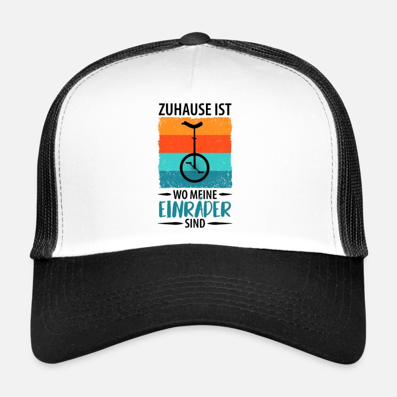 Einrad Einradfahrer Einradfahrerin - Trucker Cap - Weiß/Schwarz