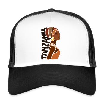 Tanzania Tanzanian Flag Africa Ethnic Souvenir - Trucker Cap - white/black - Front