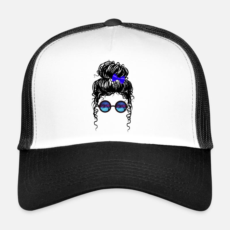 Messy Bun Palm - Trucker Cap - Weiß/Schwarz