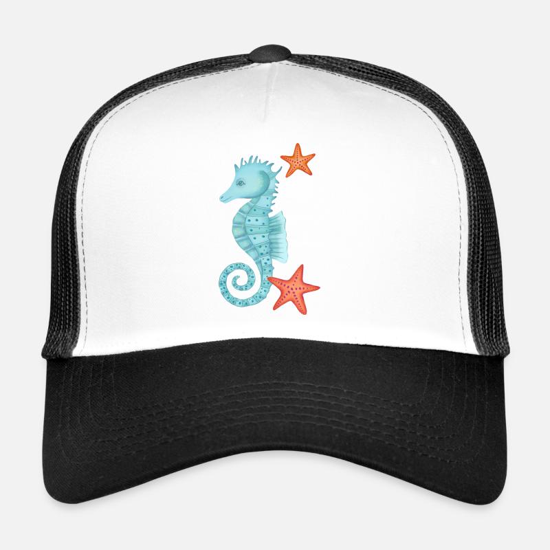 Hippocampes avec étoiles de mer Casquette trucker 