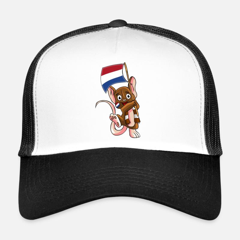 Holländer Fan Maus - Trucker Cap - Weiß/Schwarz