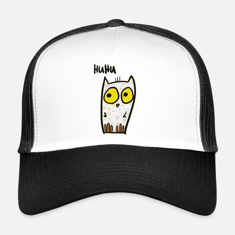 Huhu - funny owl - Trucker Cap - white/black