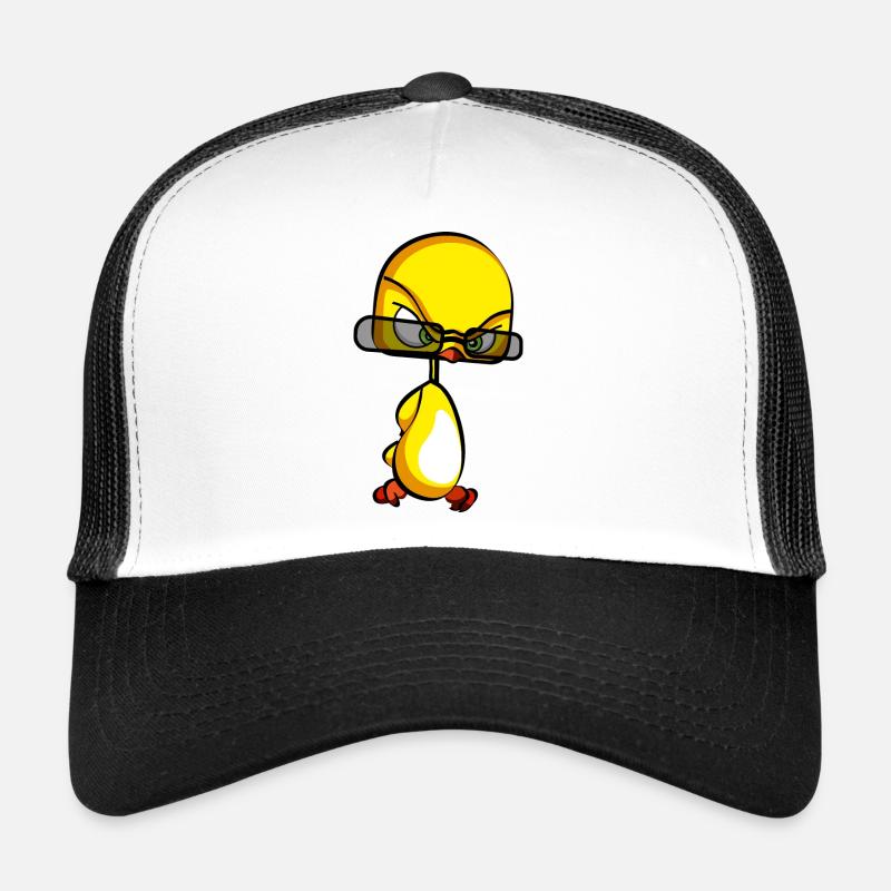birdy yellow bird nerd - Trucker Cap - white/black