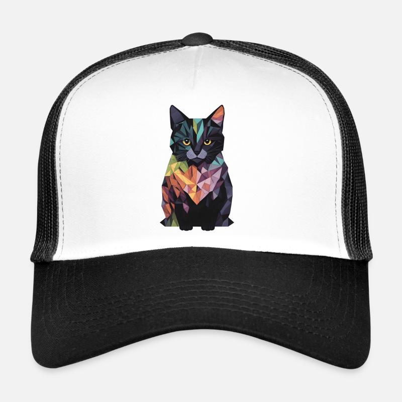 Chat coloré abstrait Casquette trucker 