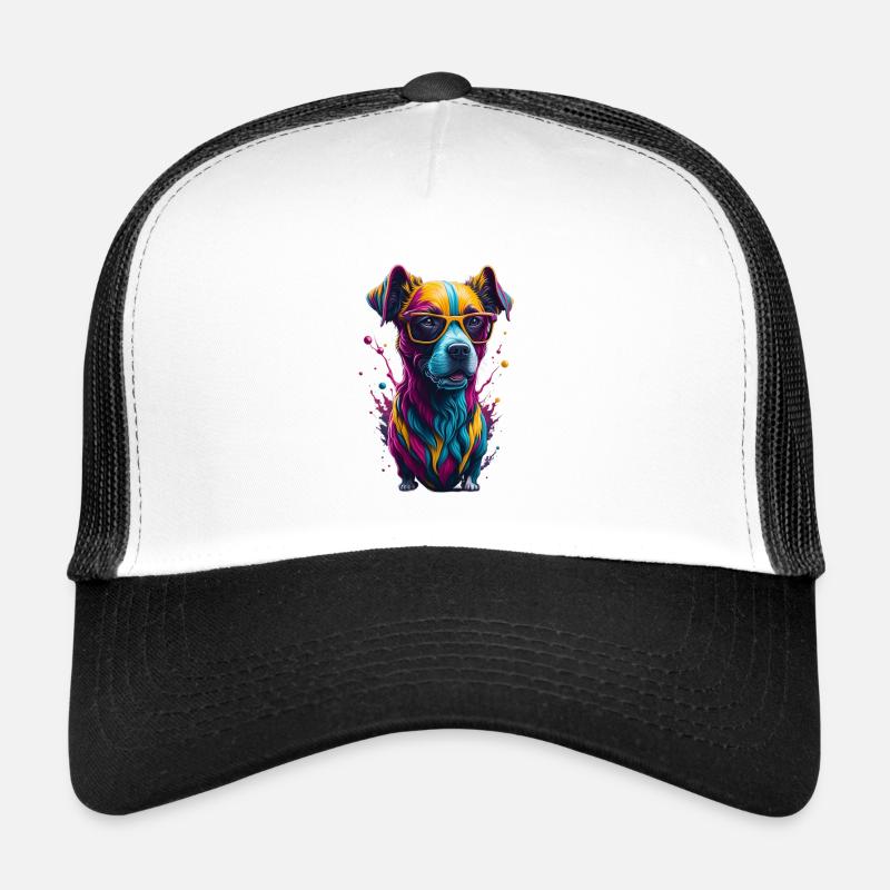 Chien 2 - Casquette trucker  - blanc/noir