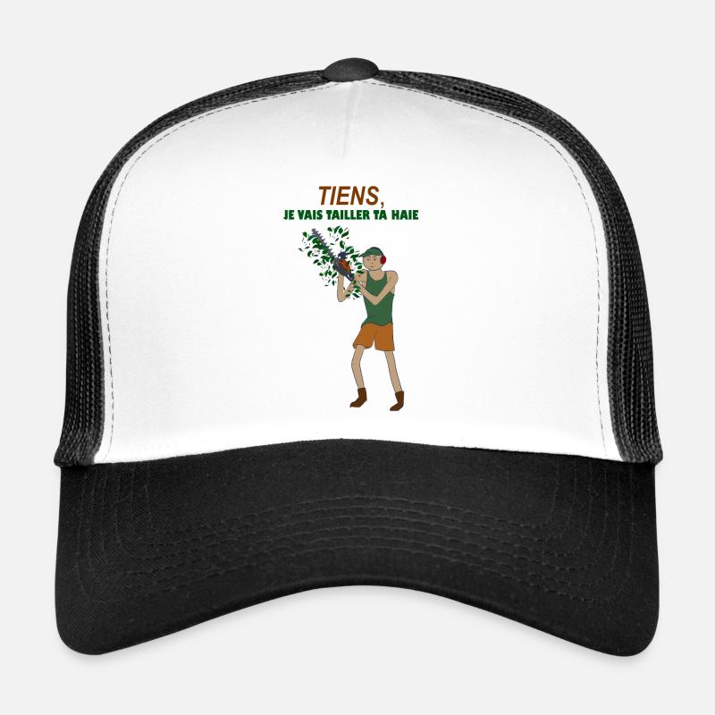 Hier schneide ich deine Hecke - Trucker Cap - Weiß/Schwarz