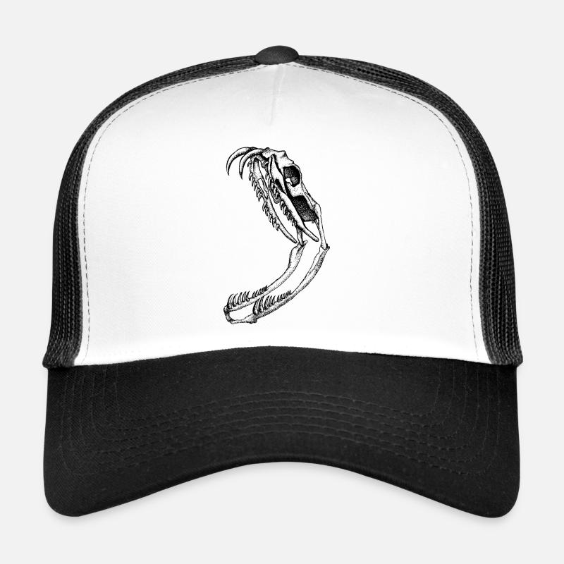 Crâne de serpent - Casquette trucker  - blanc/noir