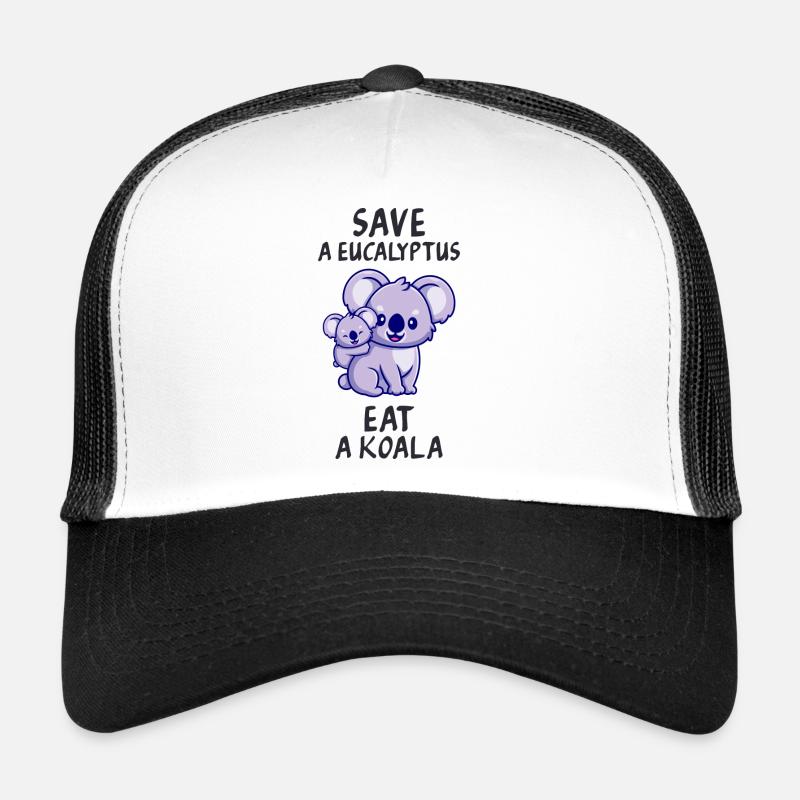 Save a eucalyptus, eat a koala. - Casquette trucker - blanc/noir