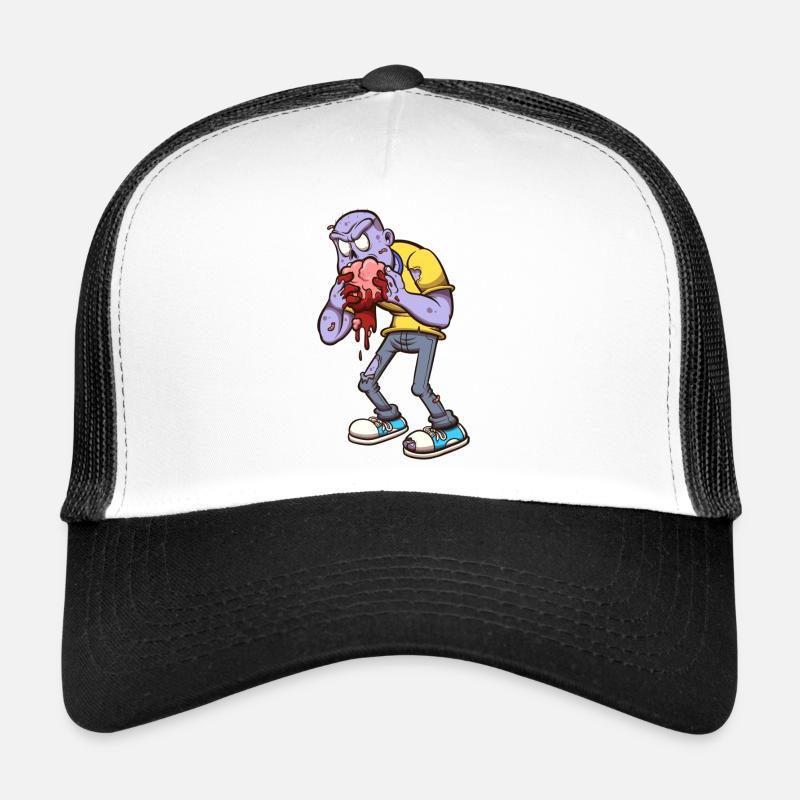 Zombie mangeant le cerveau Casquette trucker 