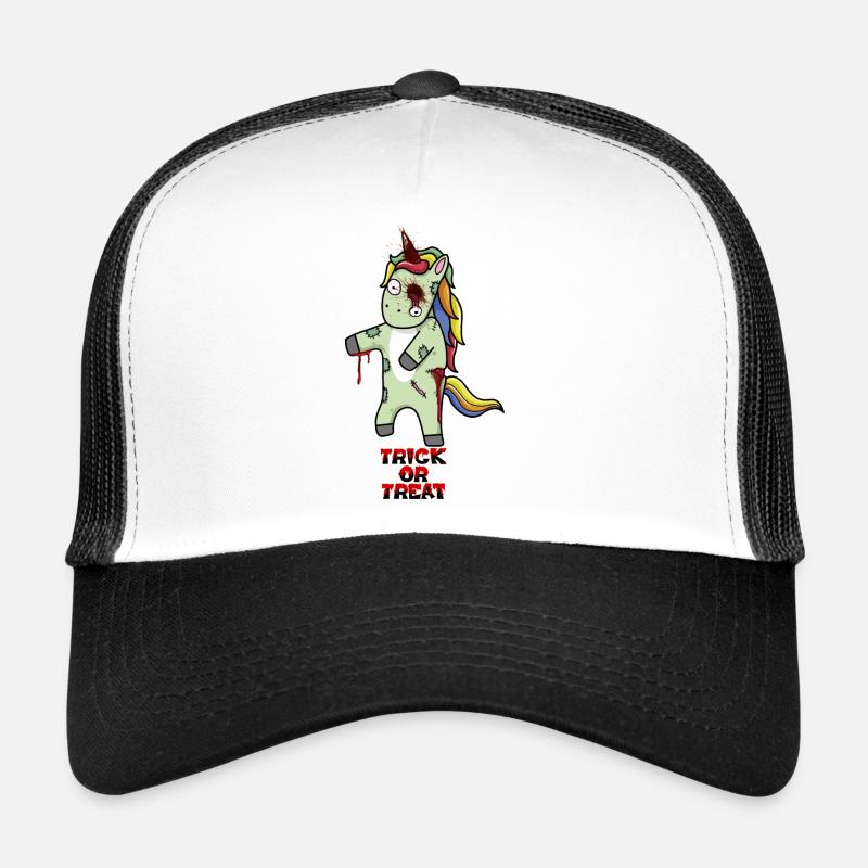 Halloween Trick or Treat Licorne Einhorn Casquette trucker 
