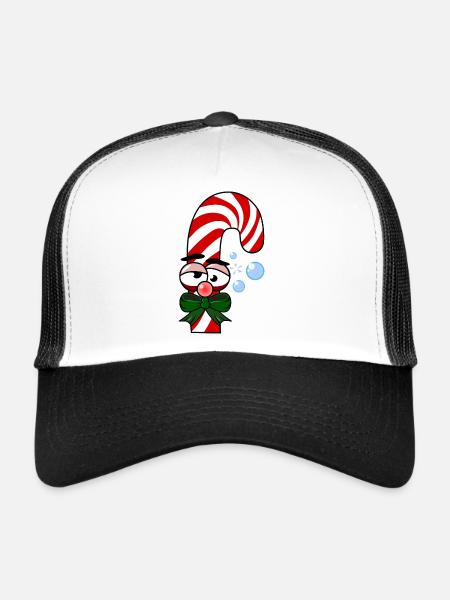 Drunken candy cane - Trucker Cap - white/black - Front
