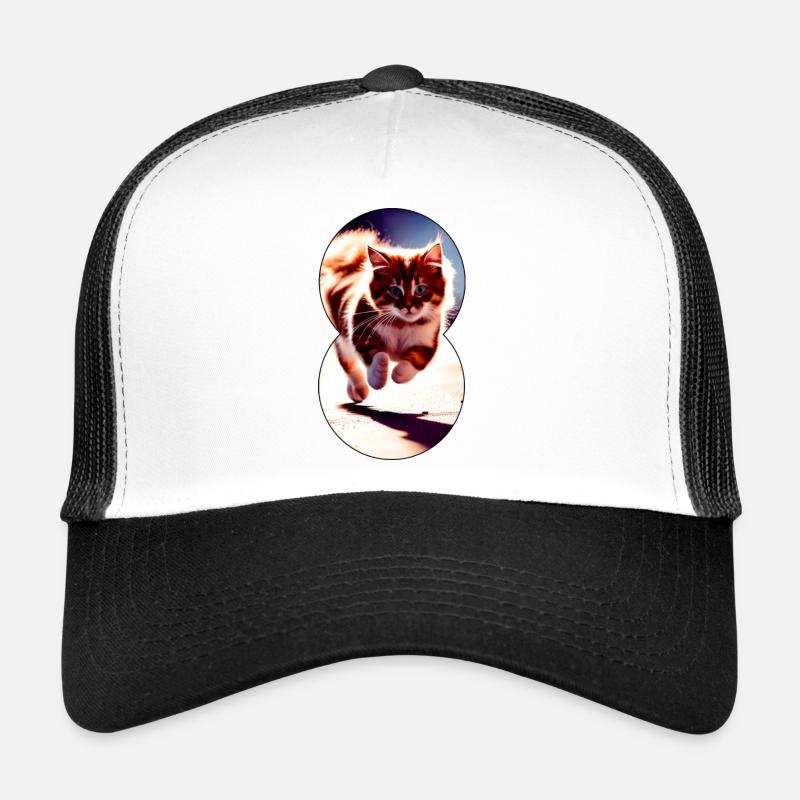 Running cat 8 - Trucker Cap - white/black