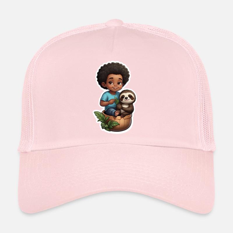 Child Sloth Gift Idea Gift Proposal Trucker Cap