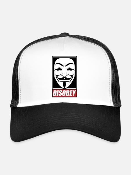 Désobéir Couleurs modifiables - Casquette trucker  - blanc/noir - Devant