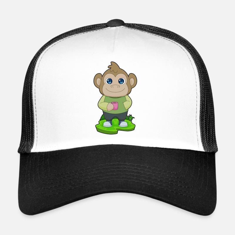 Affe Tasse Kaffee Trucker Cap