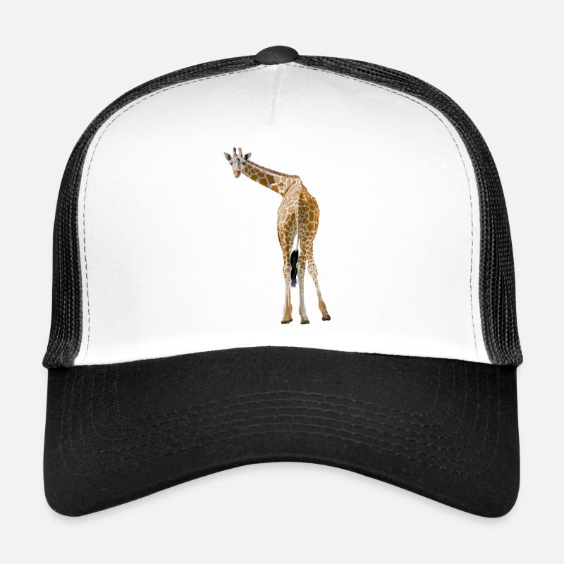 Giraffe grüßt aus der Savanne - Trucker Cap - Weiß/Schwarz
