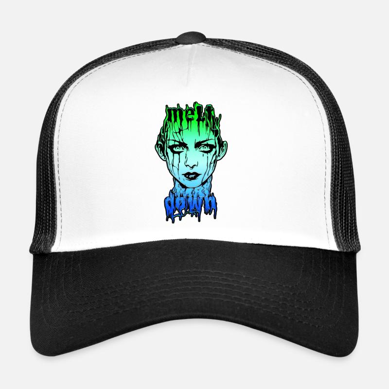 MELTDOWN: Melting face in overload - Trucker Cap - white/black