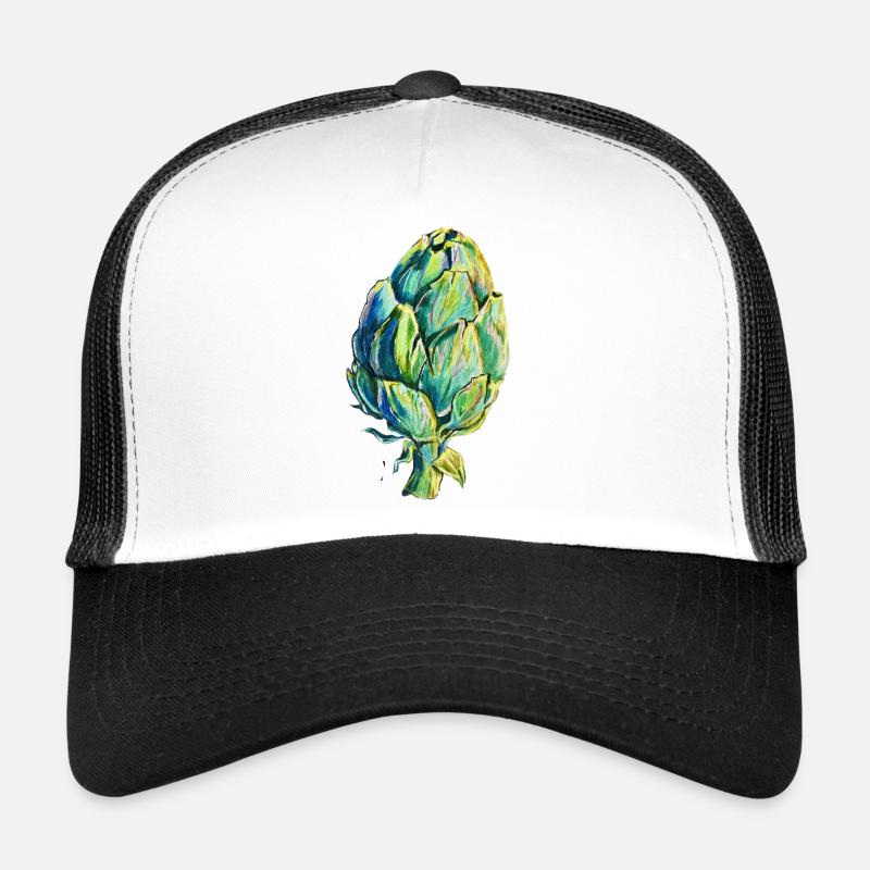 Artischocke solo - Trucker Cap - Weiß/Schwarz