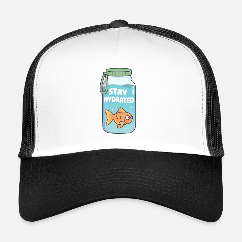 Poisson rouge mignon dans une bouteille d’eau Restez hydraté drôle Casquette trucker 