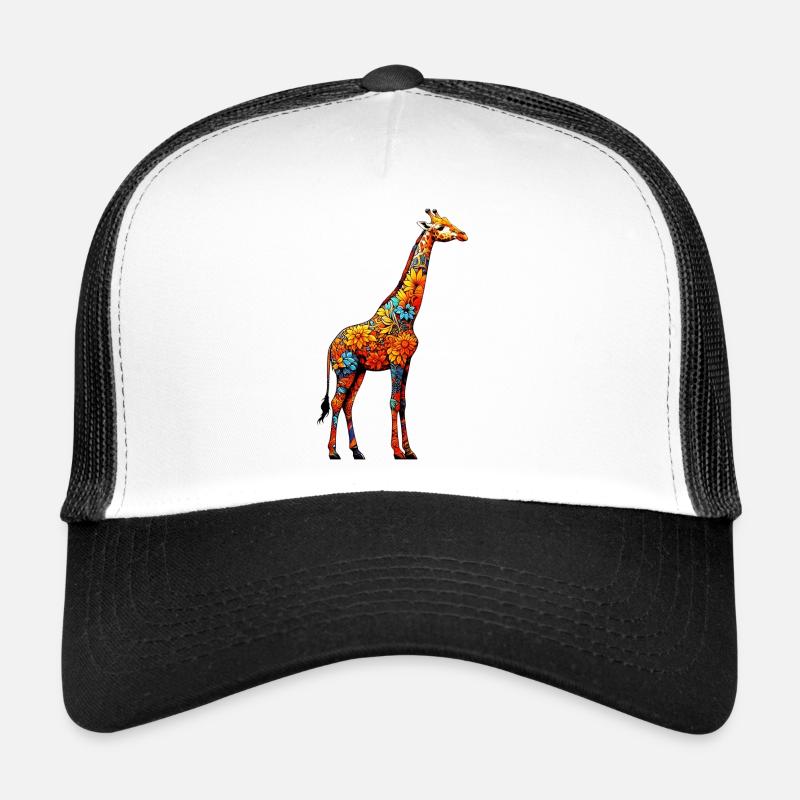 Girafe - Casquette trucker  - blanc/noir