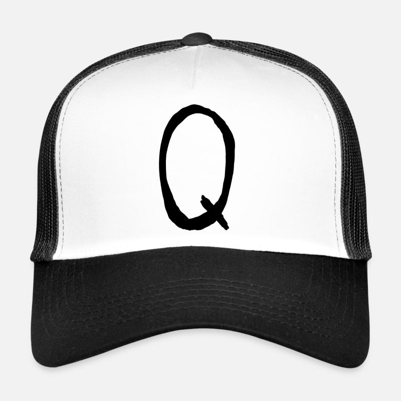 Buchstaben Q - Trucker Cap - Weiß/Schwarz