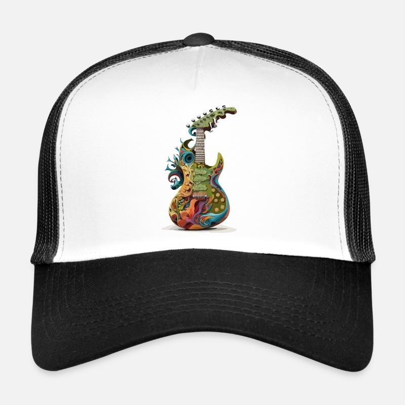 Psychedelic Groove : Guitare Cool Weed Head Casquette trucker 