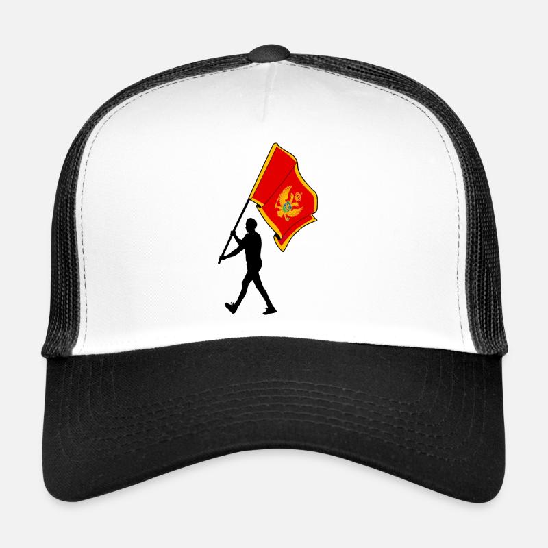 Drapeau Monténégro homme marchant Casquette trucker 