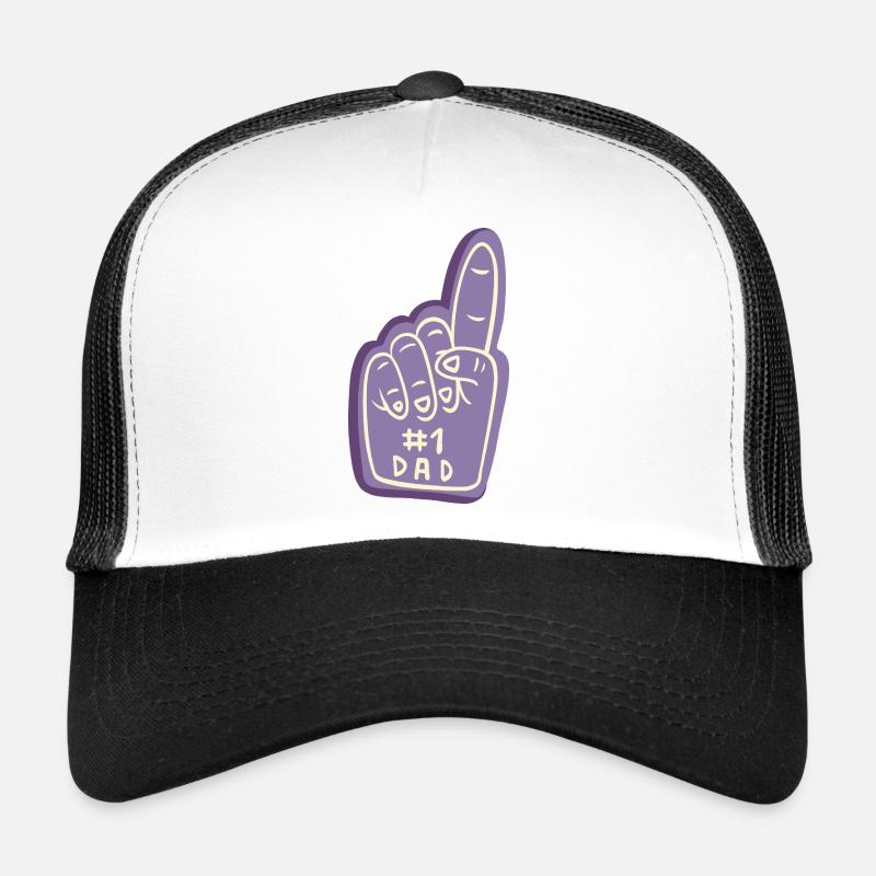 #1 Dad based on design - Trucker Cap - white/black