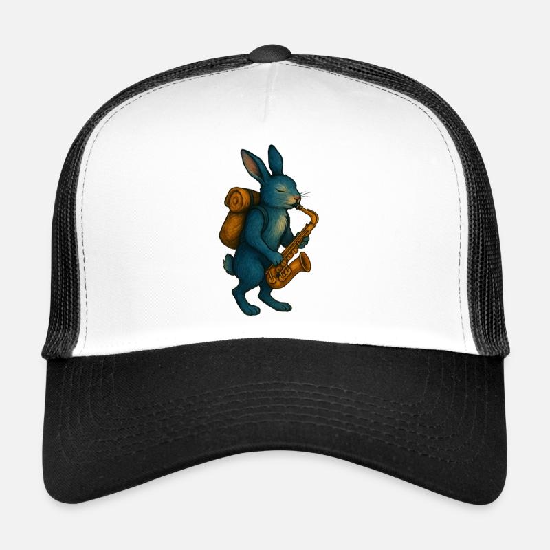 Lapin Bleu avec Saxophone Casquette trucker 