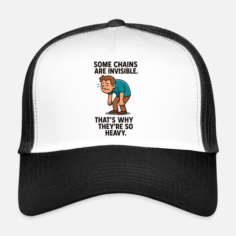 0007 invisible chains - Trucker Cap - Weiß/Schwarz
