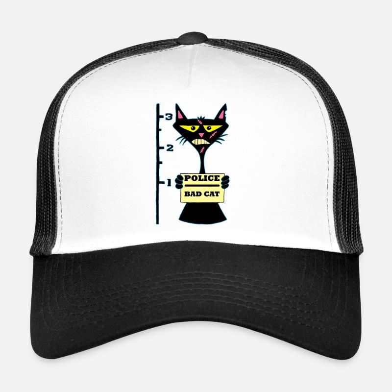 Abschaum-Katze - Trucker Cap - Weiß/Schwarz