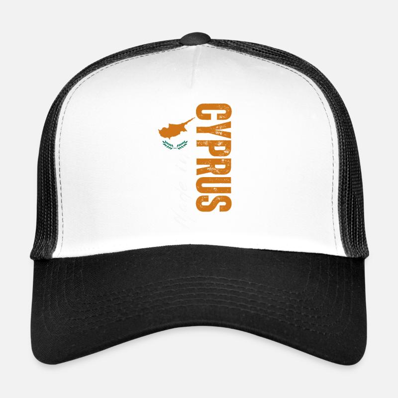 Made in Cyprus, vertical design Trucker Cap