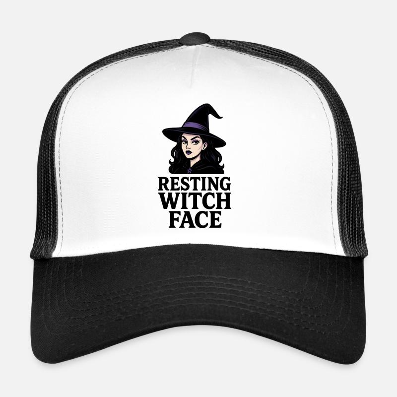 Resting Witch Face Sarcastic Funny Halloween Trucker Cap