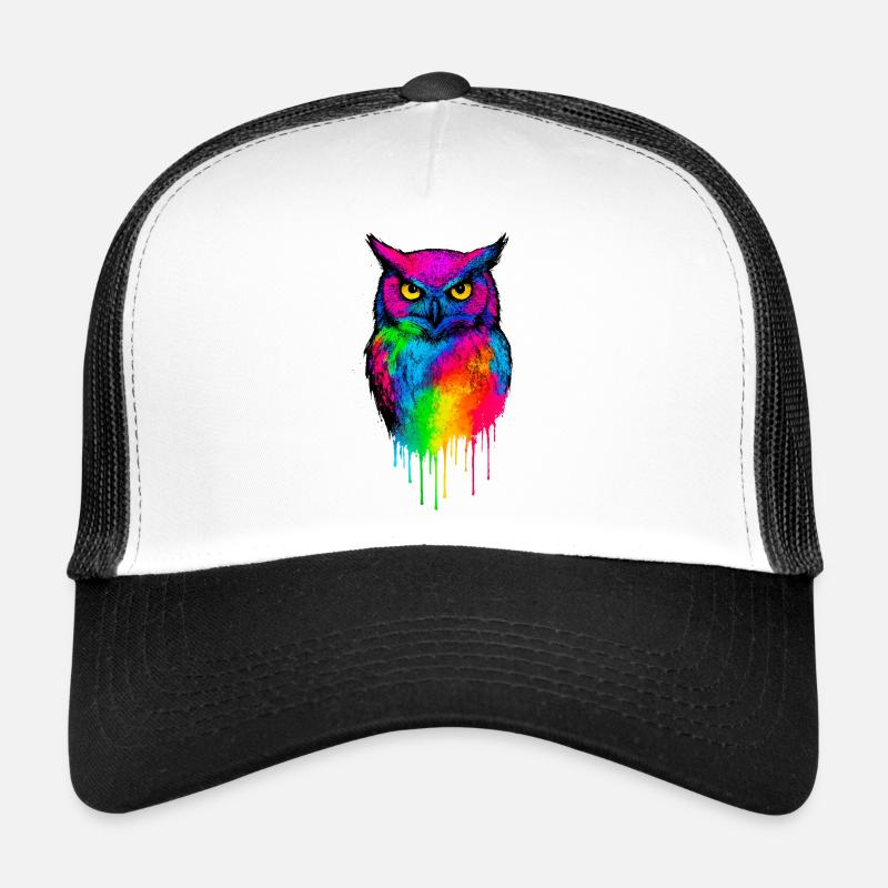 Art du hibou de couleur vive Casquette trucker 