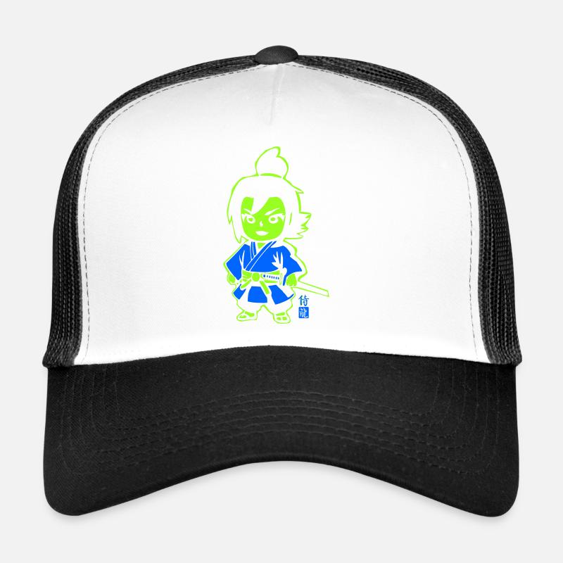 Neon Ninja Chibi en kimono - Casquette trucker - blanc/noir