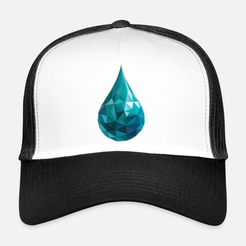 Wassertropfen - Cooles Low Poly Logo Trucker Cap