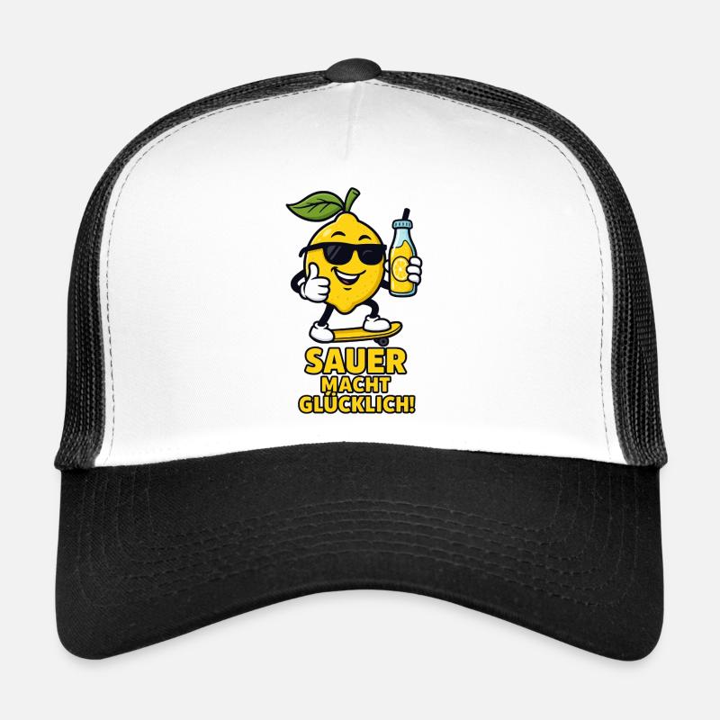 Zitrone Skateboard sauer macht glücklich  Trucker Cap
