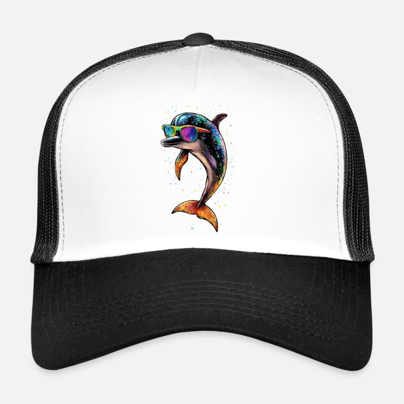 Dolphin Diver Dolphins Ocean Cute Dolphins Dolphin Trucker Cap