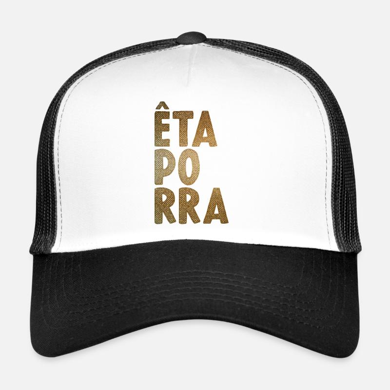 Gold Glitter Vertical Typography Trucker Cap