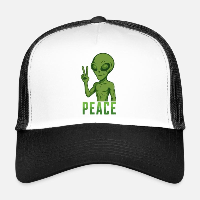 Peace Green Alien  Trucker Cap