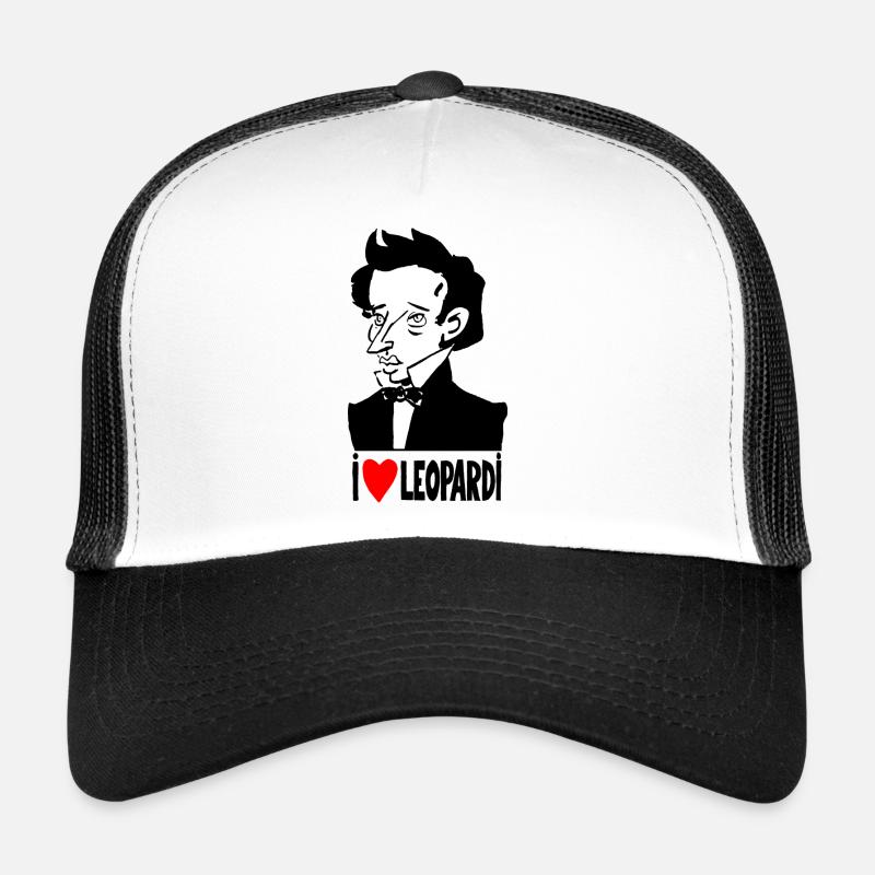 Porträt Giacomo Leopardi - Trucker Cap - Weiß/Schwarz