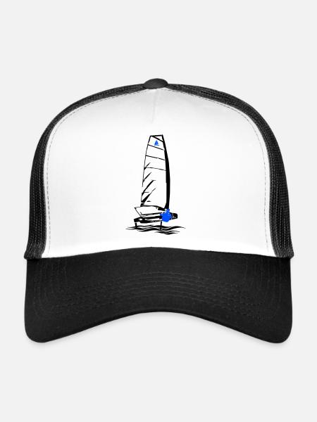 Foiling Moth Sailboat Foil Sailing Dinghy Moth - Trucker Cap - white/black - Front