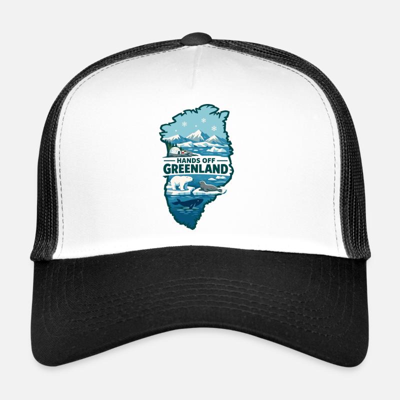 Hands Off Grönland - Trucker cap - hvid/sort